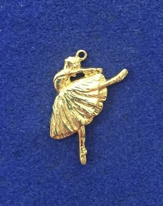 Beautiful Gold-Toned Ballerina Ballet Dancer En Pointe Necklace Pendant or Charm - Picture 1 of 3