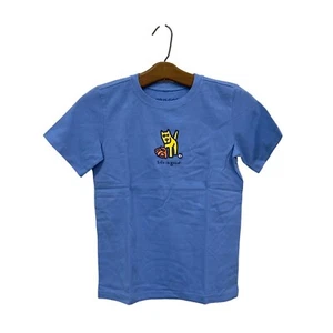 Life Is Good Short Sleeve Crusher T Shirt Kids Medium Cornflower Blue Cotton NEW - Picture 1 of 6