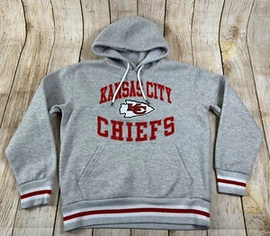 NFL Team Apparel Kansas City Chiefs Embroidered Hoodie Gray Red Size Small - Picture 1 of 7