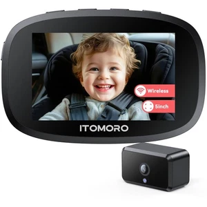 Wireless Baby Car Camera, Rechargeable Car Baby Monitor with 5" HD 1080P Nigh... - Picture 1 of 7