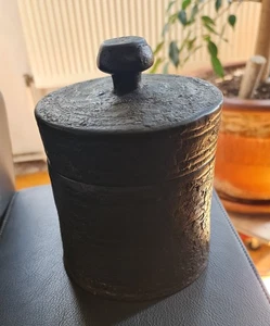 Nepal Medizin oder Gee Holz Dose antik Holzdose original und alt - Bild 1 von 5