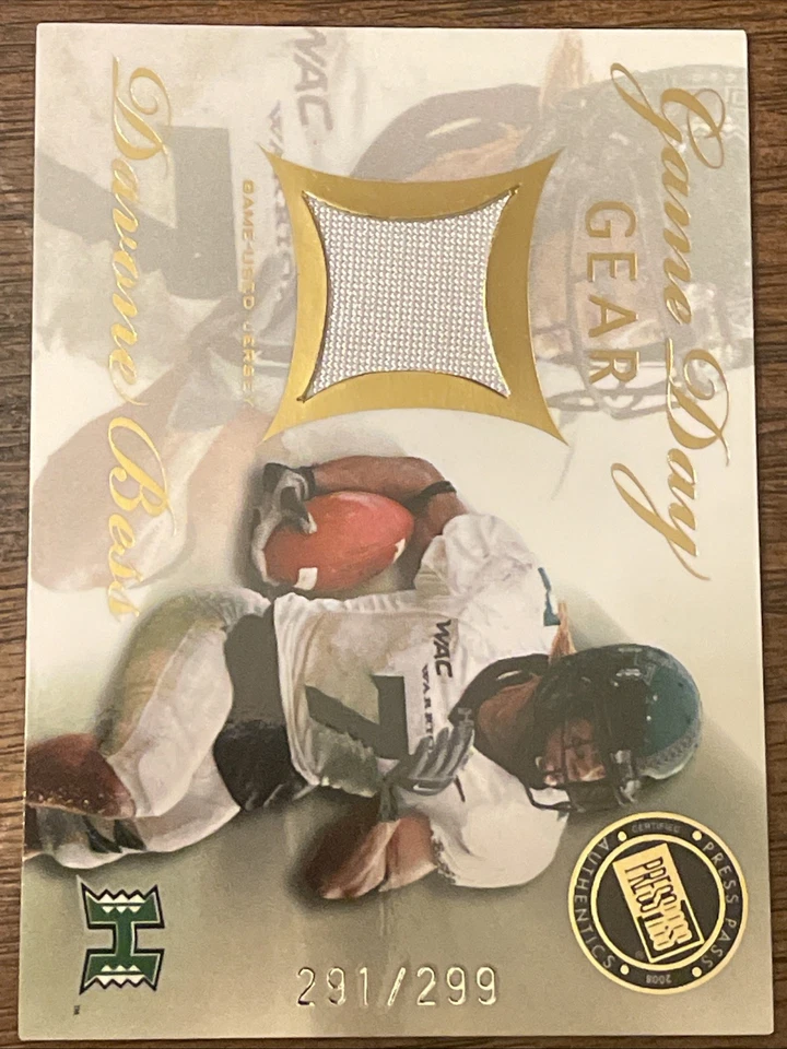 Press Pass SE 2008 Game Day Gear Gold #/D Davone Bess #GDG-DB Rookie RC HAWAII Foto 1 de 1