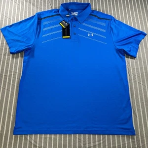 Under Armour ColdGear Golf Loose men's polo shirt in blue Size 2XL NWT - Picture 1 of 4
