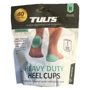 Tuli's Heavy Duty Heel Cups Insert Shock Absorption Plantar Fasciitis Sz Regular - Picture 1 of 5