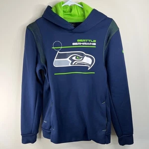 NFL Nike On-Field Apparel Boy's Large 14/16 Seattle Seahawks Hoodie Navy/Green - Picture 1 of 11