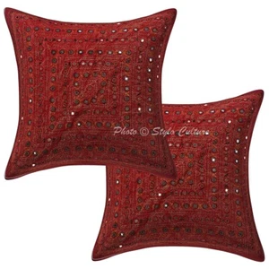Decorative Home Decor 16 x 16 in Cushion Cover Embroidered Boho Sofa Pillow Case - Picture 1 of 5