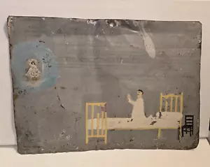 1912 RETABLO EX-VOTO LATTA MESSICANO DA COLLEZIONE -10" x 14" - Foto 1 di 10