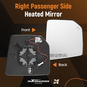 Mirror Glass Heated Blind Spot Passenger Side For Ford F150 15-2021 FL3Z17K707D - Picture 1 of 17