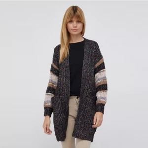 Desigual Womens Size Large Black Brown Wool Blend Knitted Long Cardigan Bohemian - Picture 1 of 8