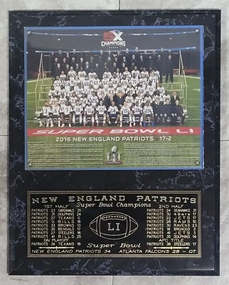New England Patriots Super Bowl 51 12x15 placas LI Foto 1 de 4