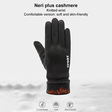 1 Pair Ski Gloves Anti-skid Skin-friendly Plush Lined Cycling Gloves Lightweight