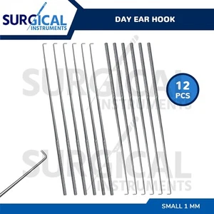 12 Pcs Day Ear Hook 6.5" Small 1 MM ENT Surgical Instruments German Grade - Picture 1 of 7