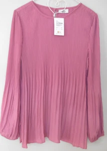 Gina Benotti Bluse Tunika Rosé Plissee Uni Langarm Gr.40/42 M Neu m.Etik.22,99 - Bild 1 von 16
