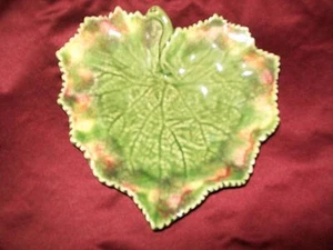 J WILLFRED ANDREA BY SADEK BORDALLO PINNEIRO LEAF MAJOLICA TID BIT NUT DISH BOWL - Picture 1 of 4