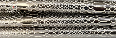 METALLIC PEWTER SNAKE PRINT On Thick Italian Lambskin Leather 4+sqf 1.1mm #B7996 - Image 1 of 4