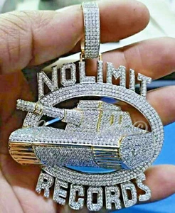 Hombre Clásico SIN LÍMITE Colgante 5.4ct MOISSANITE VVS1 REAL 925 Plata Pasa Probador - Imagen 1 de 6