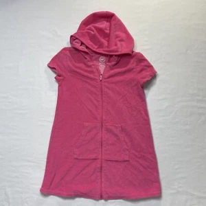 Wonder Nation Girls Pink Full Zip Hooded Swimwear Cover Up Sz S (6/6X) - Picture 1 of 7
