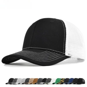 Hombres Mujeres Gorra de Camionero Lisa Gorra Snapback Malla Ajustable Gorra de Béisbol Hip Hop - Imagen 1 de 24