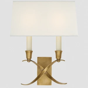 Visual Comfort CHD 1190AB-L Cross Bouillotte 13" Wall Sconce, Antique Brass - Picture 1 of 2