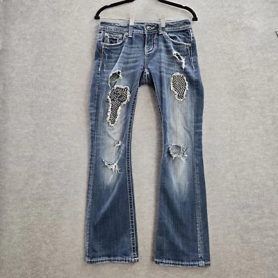 Pantalones de mezclilla Miss Me para mujer 26 azul JE5422ER EASY BOOT Bootcut desgastados Foto 1 de 4