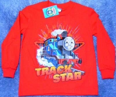 Camiseta THOMAS the Tank Engine Track Star Roja Manga Larga Gráfica Talla M (5/6) NUEVA Foto 1 de 4