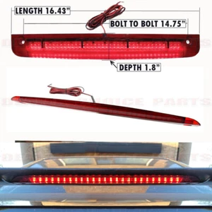 16.43" Length 2 Hole Rear Spoiler Wing Replacement Red LED 3rd Third Brake Light - Picture 1 of 2