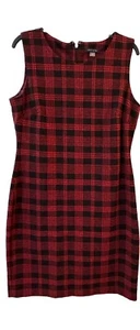 Vestido vaina vintage Tommy Hilfiger sin mangas talla 12 tejido rojo tartán - Imagen 1 de 6