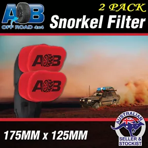 2x RED AOB Snorkel Pre Filter Cleaner 4" 175x125mm Ram Head cover air filter 4x4 - Picture 1 of 1