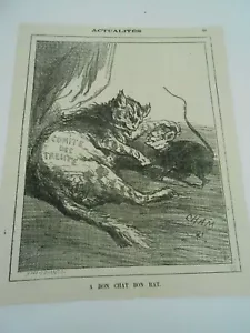 Caricature 1873 - A bon chat Bon Rat - Foto 1 di 1