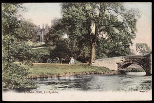 Haddon Hall Horse & Carriage Bridge Derbyshire Postcard - Picture 1 of 2