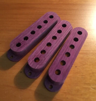 Guilford Purpleheart  Stratocaster Strat Pickup Covers Set-3 Block Milled USA - Image 1 of 2