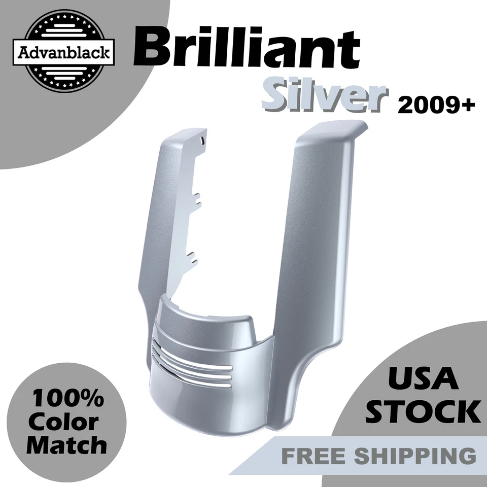 Brilliant Silver Stretched Rear Fender Extension For Harley Street Road Glide - Image 1 of 4