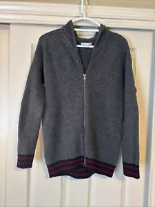 American Eagle Mens M Full Zip Up Long Sleeve Knit Hoodie Jacket Gray - Picture 1 of 10