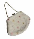 Mini sac à main vintage perlé à la main pochette détail fleur tout perlé