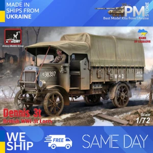 Camión Armory AR-72101 1/72 Dennis 3t, camión británico Primera Guerra Mundial con cuerpo de carga de plataforma plana - Imagen 1 de 10