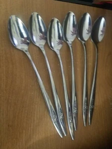 (6) Oneida Silber, My Rose (Edelstahl), Eisteelöffel, 7 1/2" - Bild 1 von 4