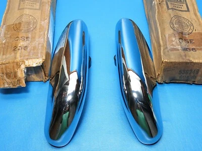 NOS Pair GM 1960 Pontiac Bonneville Catalina Ventura Rear Bumper Guards 536247/8 - Image 1 of 4