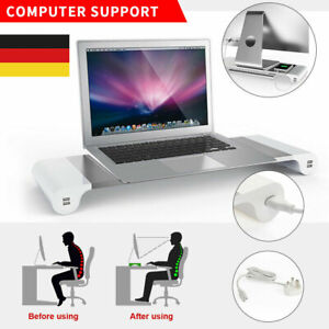 2er Monitorständer Laptop mit 4 USB-Ports Space Bar Computer Monitor für iMac/PC