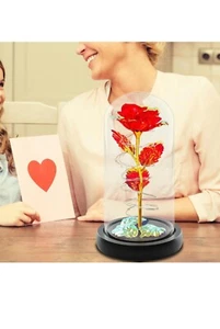Valentines day gifts for her- Galaxy red rose flower women birthday lightUp - Picture 1 of 4