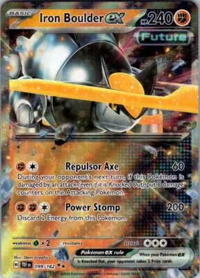 Iron Boulder EX 099/162 Sv05: Temporal Forces Holo Double Rare NM - Image 1 of 2