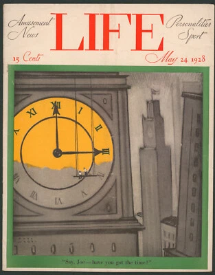 Life Magazine May 14 1928 ~Time on Clock Tower ~John Held Jr. Cartoon Art~ 1920s - Image 1 of 4