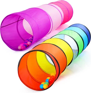 Kids Play Tunnel Tent for Toddler, 2 Pack 6-Ft Pop up Crawl Tunnel Toy for Baby - Picture 1 of 7