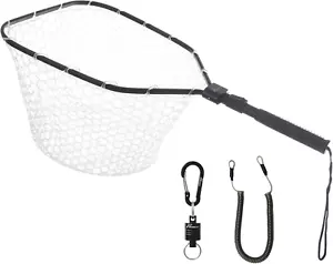 Fly Fishing Landing Net Soft Rubber Mesh Trout Net Catch and Release Net - Picture 1 of 12