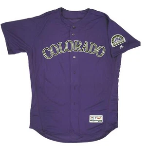 Mens MLB Colorado Rockies Authentic On Field Flex Base Jersey - Purple Alternate - Picture 1 of 3