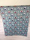 Baby Nursery Stroller Blanket Nautical Whale Sailboat Boat Blue Soft Bubbles 