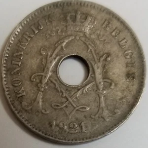 1921  BELGIUM   10 CENTIMES  COPPER-NICKEL COIN**SEE PHOTO** - Picture 1 of 2