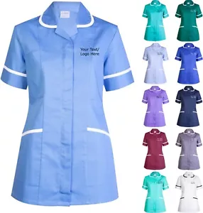 Personalisierte bestickte Damen Premium Tunika jeder Text Arbeitskleidung Uniform maßgeschneidert - Bild 1 von 15