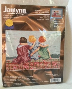 Kit de punto de cruz contado Janlynn Best Friends nuevo stock antiguo 14 x 10 pulgadas - Imagen 1 de 4
