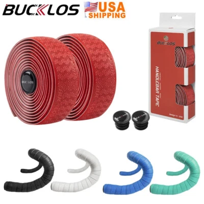 2Pcs Bicycle Handlebar Drop Bar Tape/Wrap Non-Slip PU+EVA Road Bike Tape Straps - Image 1 of 4