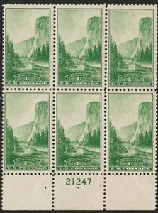 US USA Sc# 740 MNH FVF PLATE # BLOCK El Capitan Yosemite - Picture 1 of 1